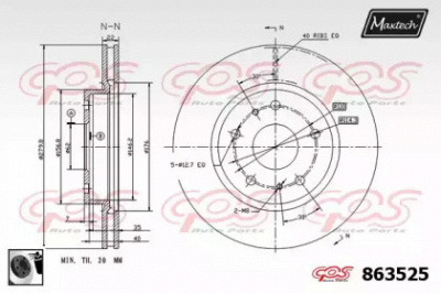 MAXTECH 8635250060 -  Тормозной диск