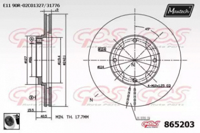 MAXTECH 8652030060 -  Тормозной диск