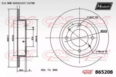 MAXTECH 8652080000 -  Тормозной диск