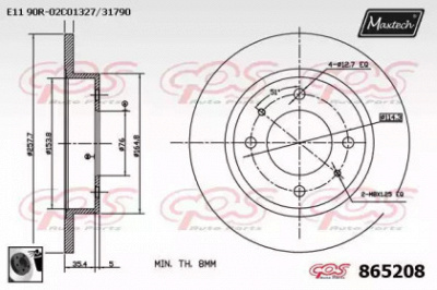MAXTECH 8652080060 -  Тормозной диск