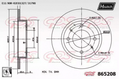 MAXTECH 8652080080 -  Тормозной диск