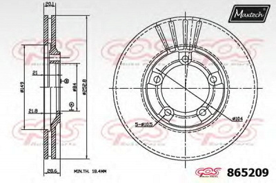 MAXTECH 8652096980 -  Тормозной диск