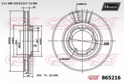 MAXTECH 8652160000 -  Тормозной диск