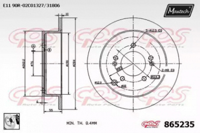 MAXTECH 8652350080 -  Тормозной диск