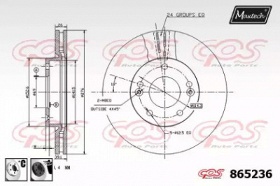 MAXTECH 8652366060 -  Тормозной диск