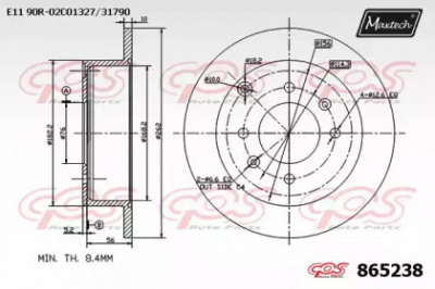 MAXTECH 8652380000 -  Тормозной диск