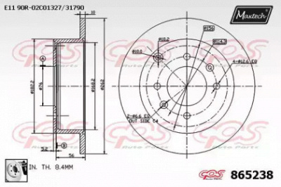 MAXTECH 8652380080 -  Тормозной диск