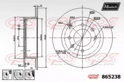 MAXTECH 8652386980 -  Тормозной диск