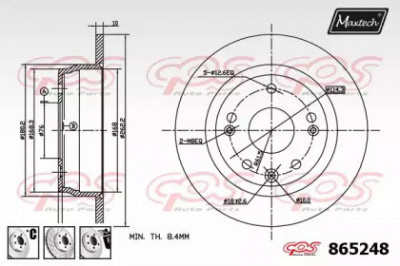 MAXTECH 8652486880 -  Тормозной диск