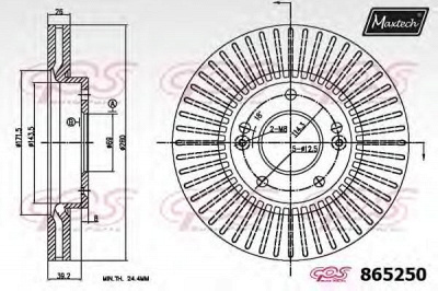 MAXTECH 8652500000 -  Тормозной диск