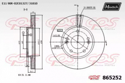 MAXTECH 8652520000 -  Тормозной диск