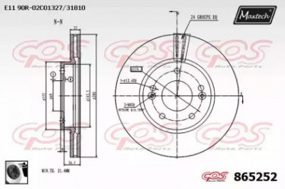 MAXTECH 8652520060 -  Тормозной диск