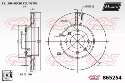 MAXTECH 8652540080 -  Тормозной диск