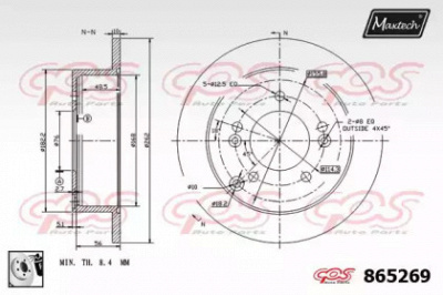 MAXTECH 8652690080 -  Тормозной диск