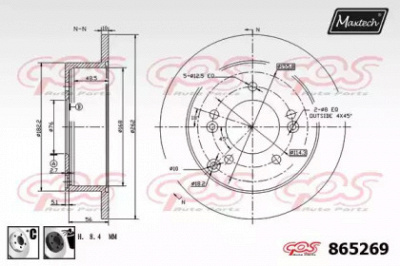 MAXTECH 8652696060 -  Тормозной диск