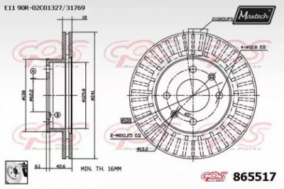 MAXTECH 8655170080 -  Тормозной диск