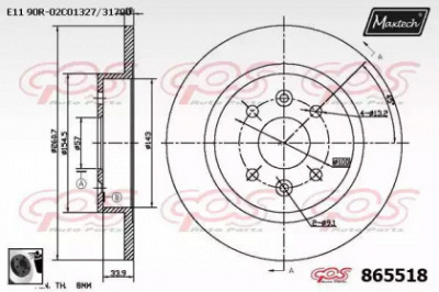 MAXTECH 8655180060 -  Тормозной диск