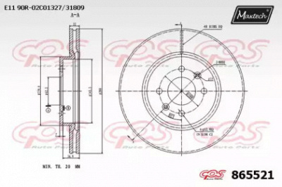 MAXTECH 8655210000 -  Тормозной диск