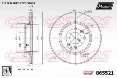 MAXTECH 8655210080 -  Тормозной диск