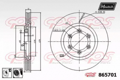 MAXTECH 8657016060 -  Тормозной диск