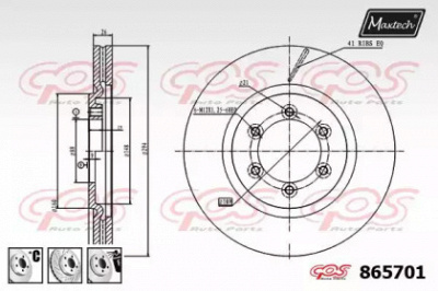 MAXTECH 8657016980 -  Тормозной диск