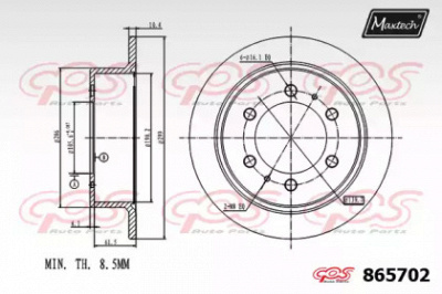 MAXTECH 8657020000 -  Тормозной диск