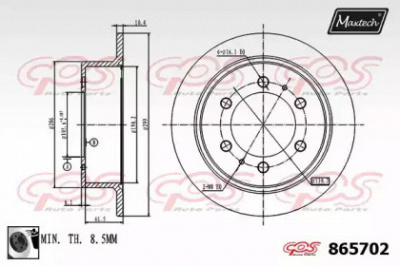 MAXTECH 8657020060 -  Тормозной диск