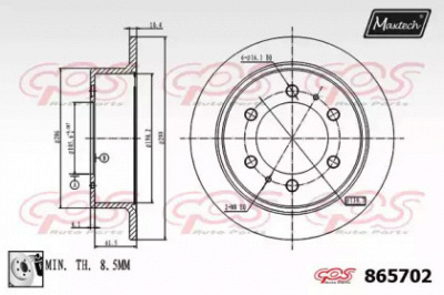 MAXTECH 8657020080 -  Тормозной диск