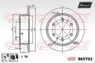 MAXTECH 8657026060 -  Тормозной диск
