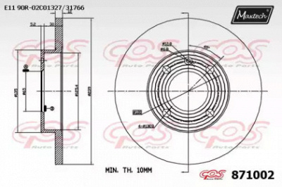 MAXTECH 8710020000 -  Тормозной диск