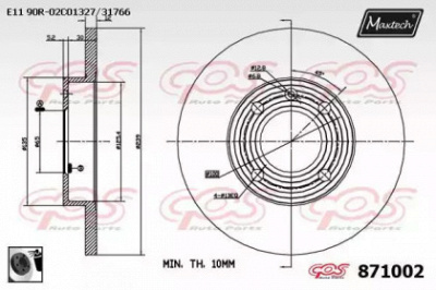 MAXTECH 8710020060 -  Тормозной диск