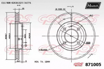 MAXTECH 8710050000 -  Тормозной диск