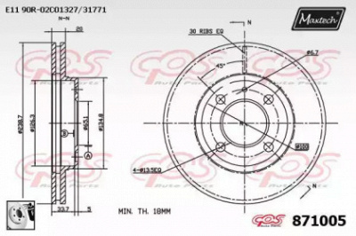 MAXTECH 8710050080 -  Тормозной диск
