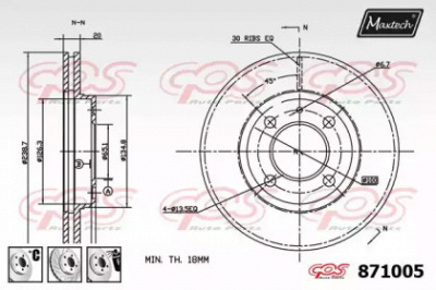 MAXTECH 8710056980 -  Тормозной диск