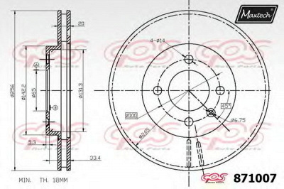MAXTECH 8710076980 -  Тормозной диск