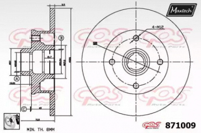MAXTECH 8710090080 -  Тормозной диск