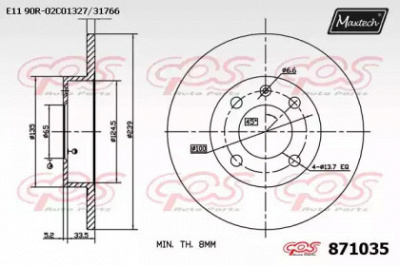 MAXTECH 8710350000 -  Тормозной диск
