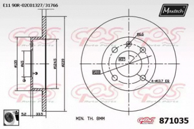 MAXTECH 8710350060 -  Тормозной диск