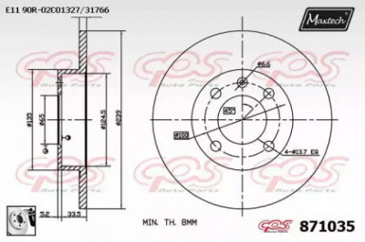 MAXTECH 8710350080 -  Тормозной диск