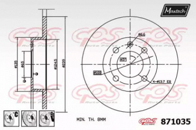 MAXTECH 8710356880 -  Тормозной диск