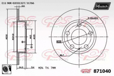 MAXTECH 8710400060 -  Тормозной диск