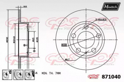 MAXTECH 8710406880 -  Тормозной диск