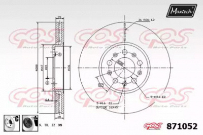 MAXTECH 8710526060 -  Тормозной диск