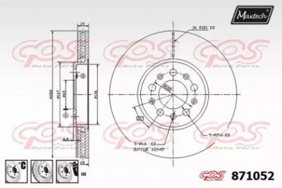 MAXTECH 8710526880 -  Тормозной диск