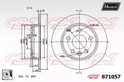MAXTECH 8710570080 -  Тормозной диск