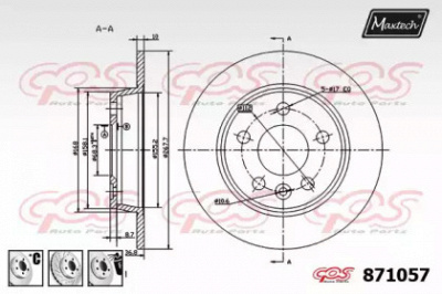 MAXTECH 8710576980 -  Тормозной диск