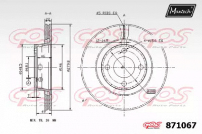 MAXTECH 8710670000 -  Тормозной диск