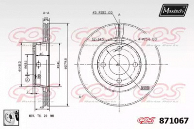 MAXTECH 8710670080 -  Тормозной диск