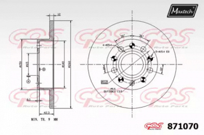 MAXTECH 8710700000 -  Тормозной диск