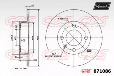 MAXTECH 8710860000 -  Тормозной диск